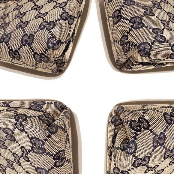 Authentic Gucci GG Supreme Ophidia Sherry Line Crossbody Bag Web Canvas Navy Tan - Picture 14 of 14